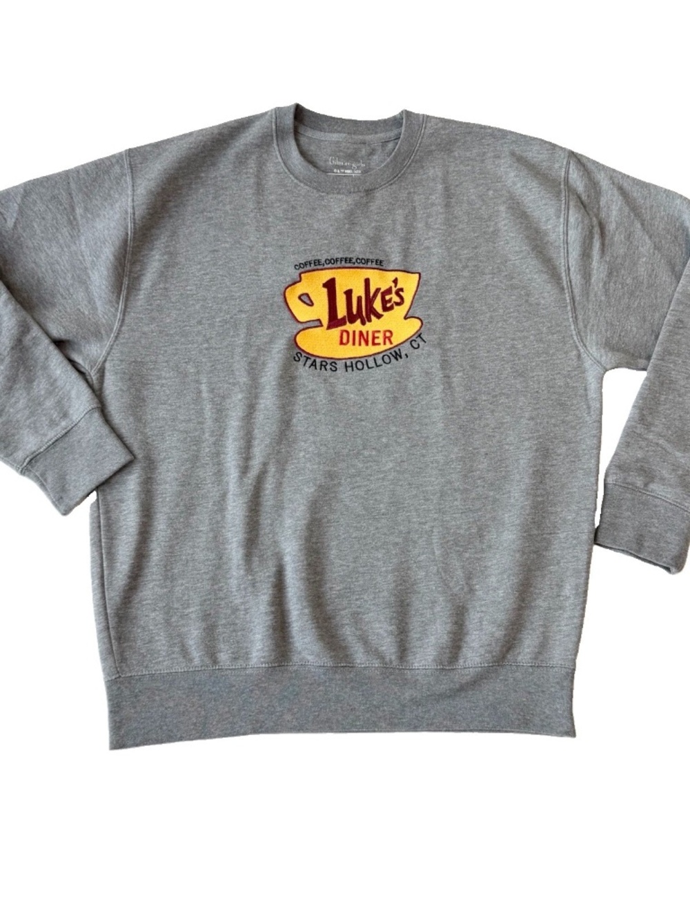 Luke's Diner Gilmore Girls Sweatshirt Women Size L Gray Crewneck Stars Hollow CT
